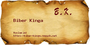 Biber Kinga névjegykártya