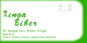 kinga biber business card